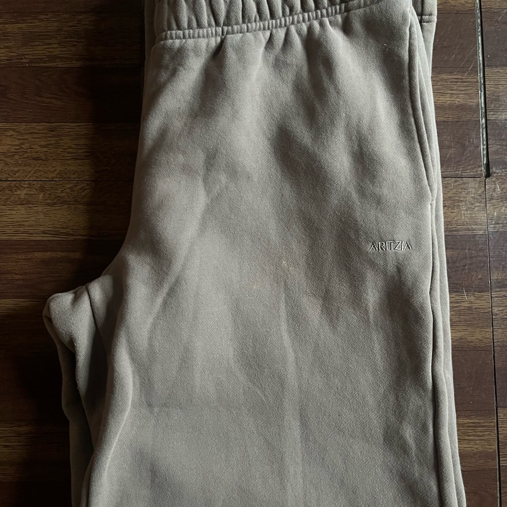 Aritzia Tan Sweatpants with Elastic Waistband